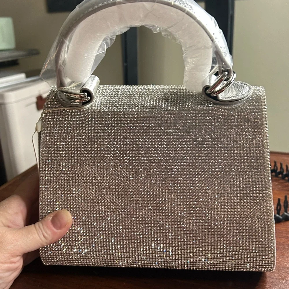 Silver Rhinestone Small Satchel - Picture 2 of 5